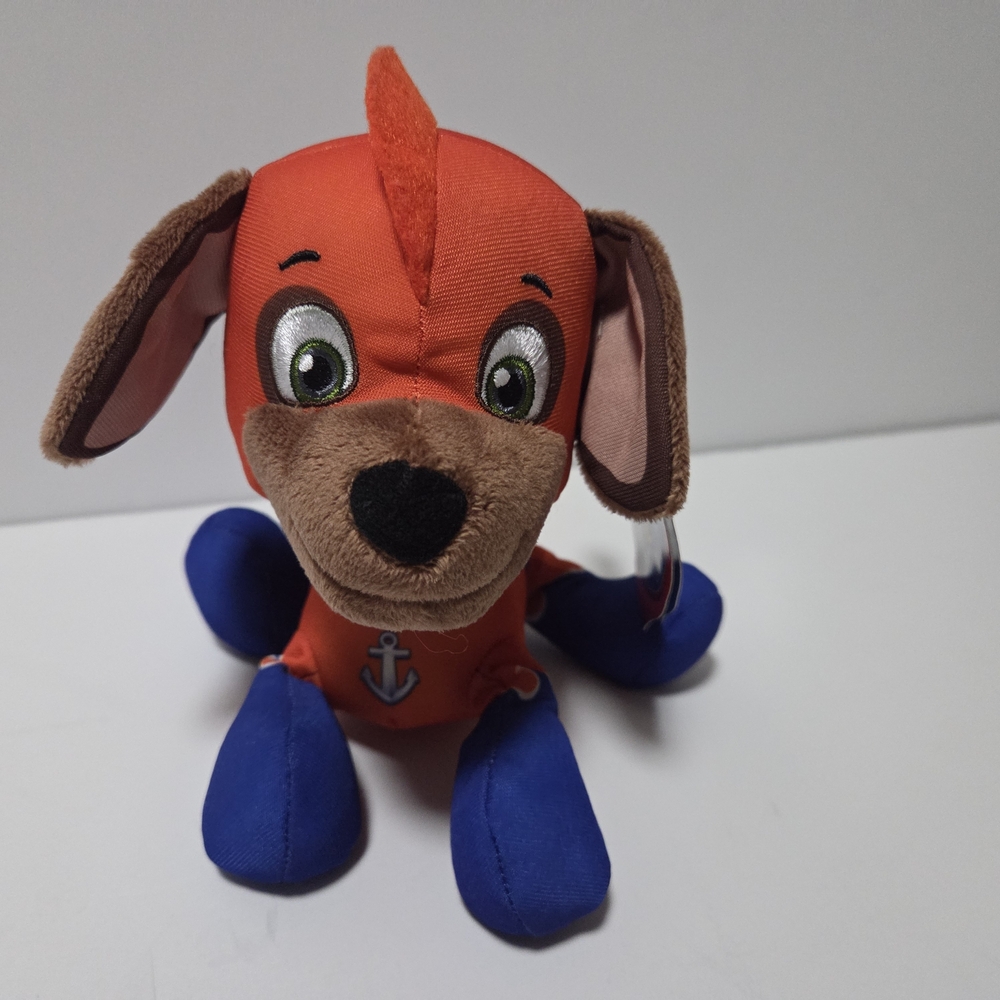 Paw Patrol Super Pups Zuma Plush Stuffed Animal Dog Orange Blue Nickelodeon